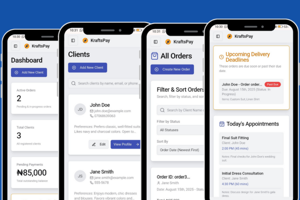 KraftsPay App Dashboard Showcase
