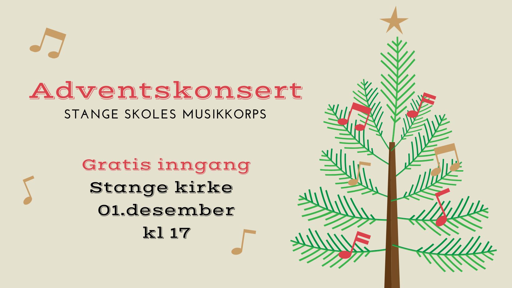 Adventskonsert 01.desember kl 17 i Stange Kirke 