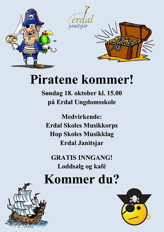 Piratforestilling 18. oktober kl 15 (September 2015)