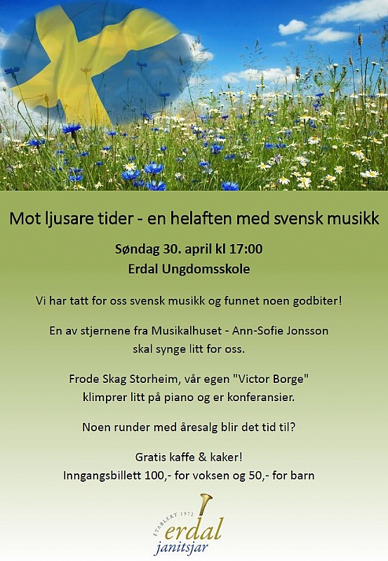 Mot ljusare tider - en helaften med svensk musikk (mars 2017)