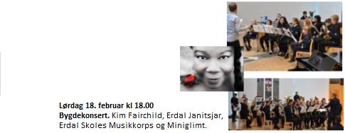 Bygdekonsert lørdag 18. februar kl 18:00 (februar 2017)