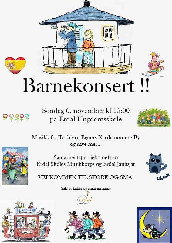 Barnekonsert søndag 6. november kl 15:00 (november 2016)