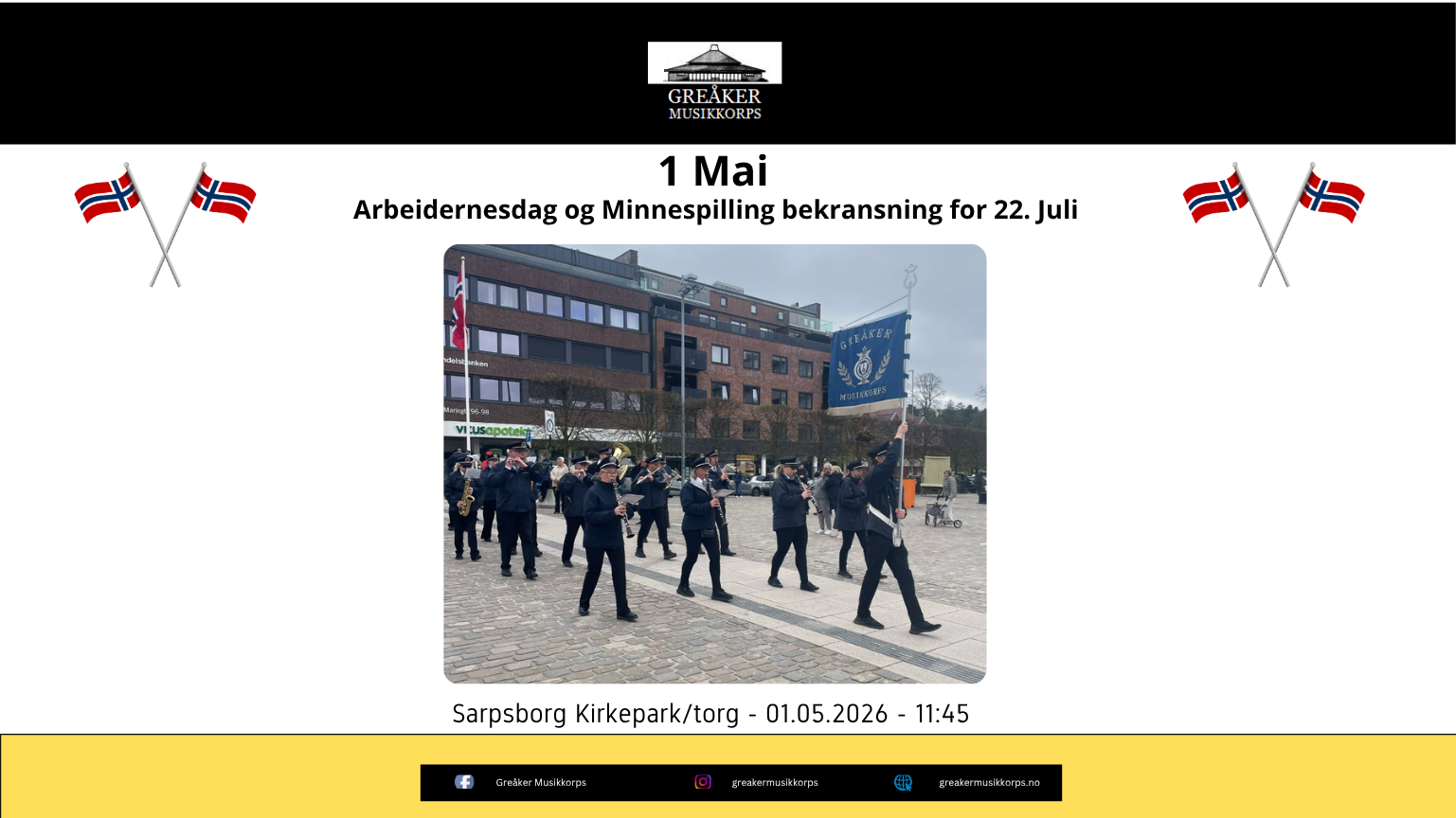 🎺  1. mai – En dag for fellesskap, musikk og minne