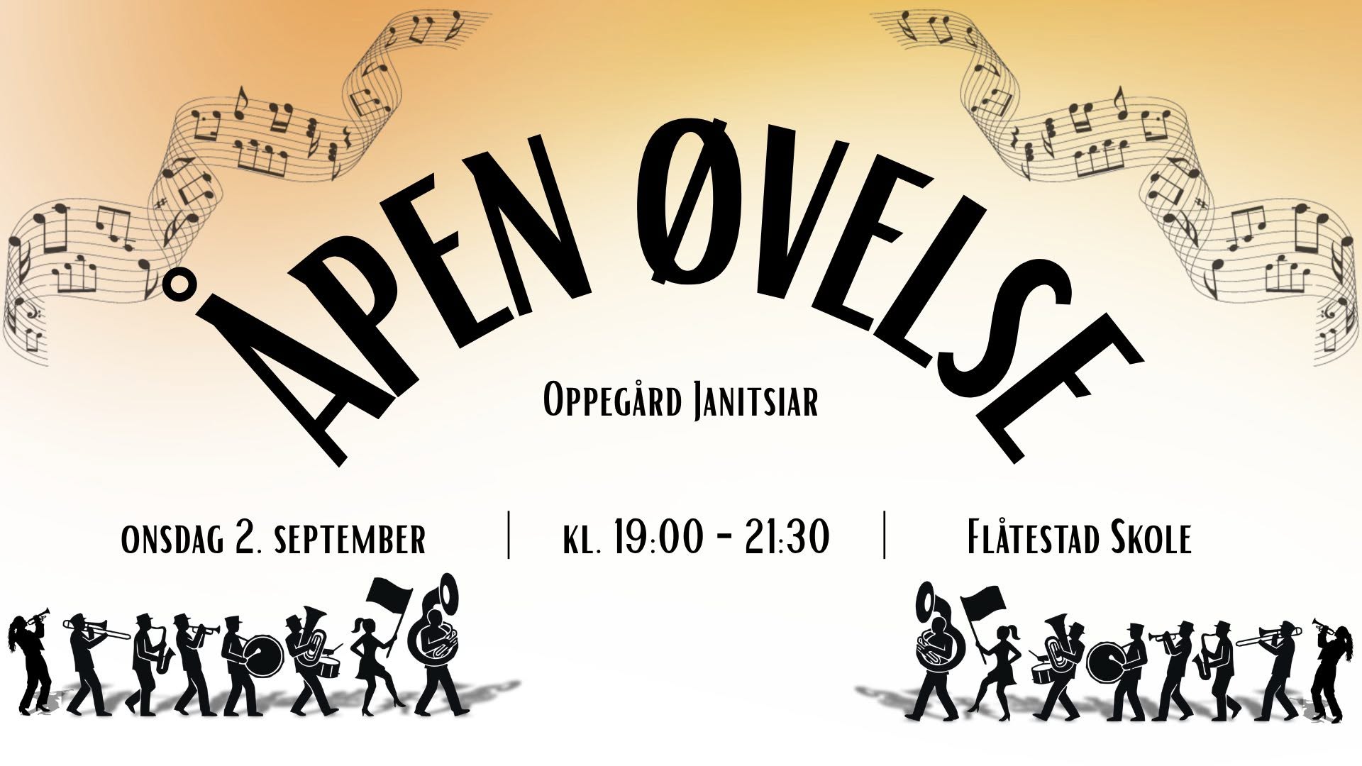 Velkommen til åpen øvelse onsdag 2. september!