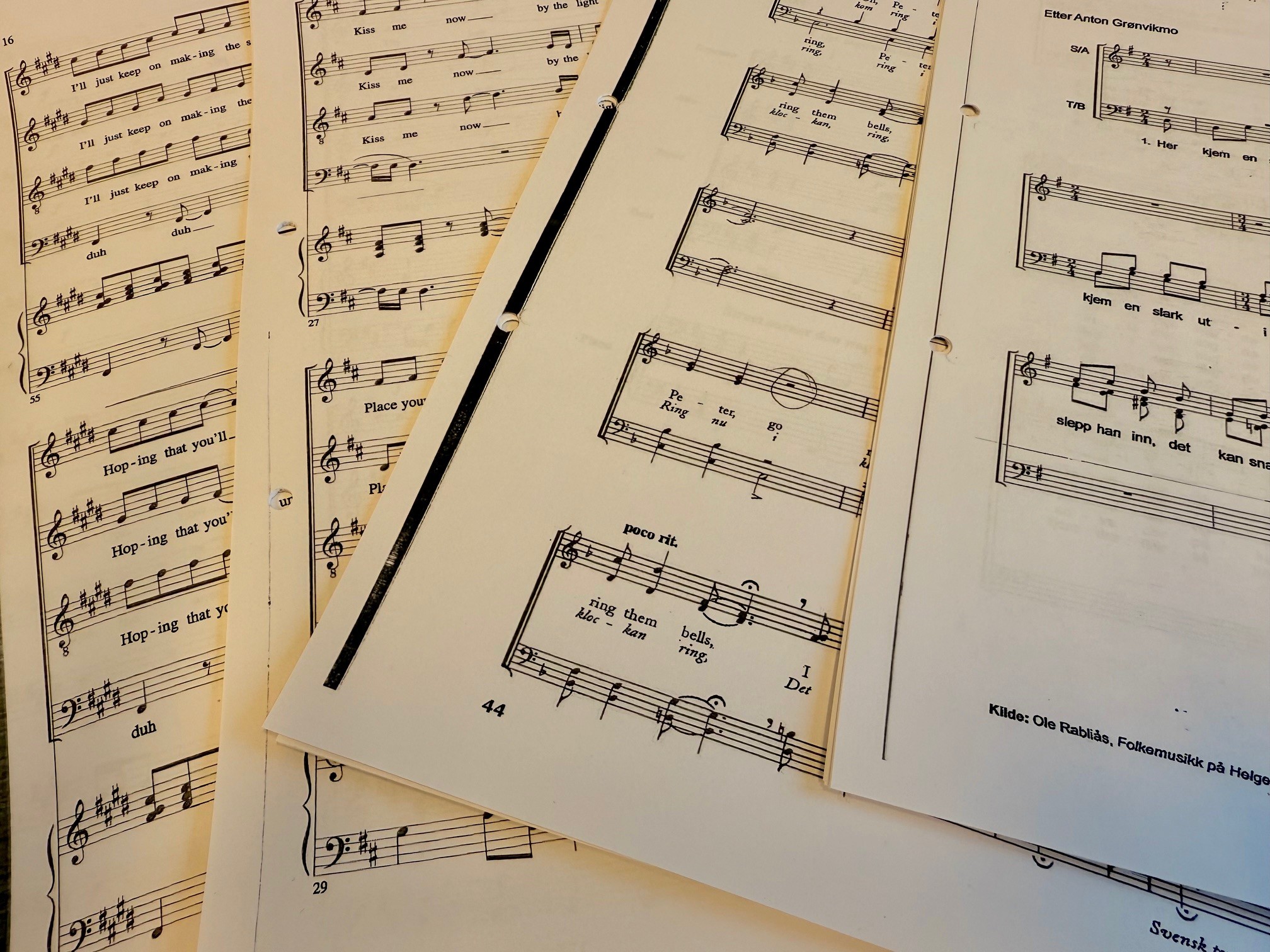 Å velge noter til konsert