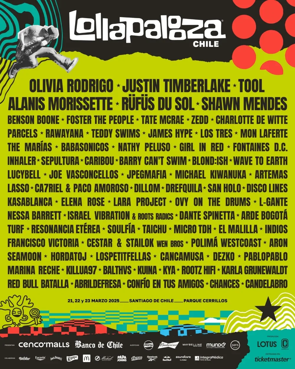 Lollapalooza Chile anuncia cartel para su edición 2025