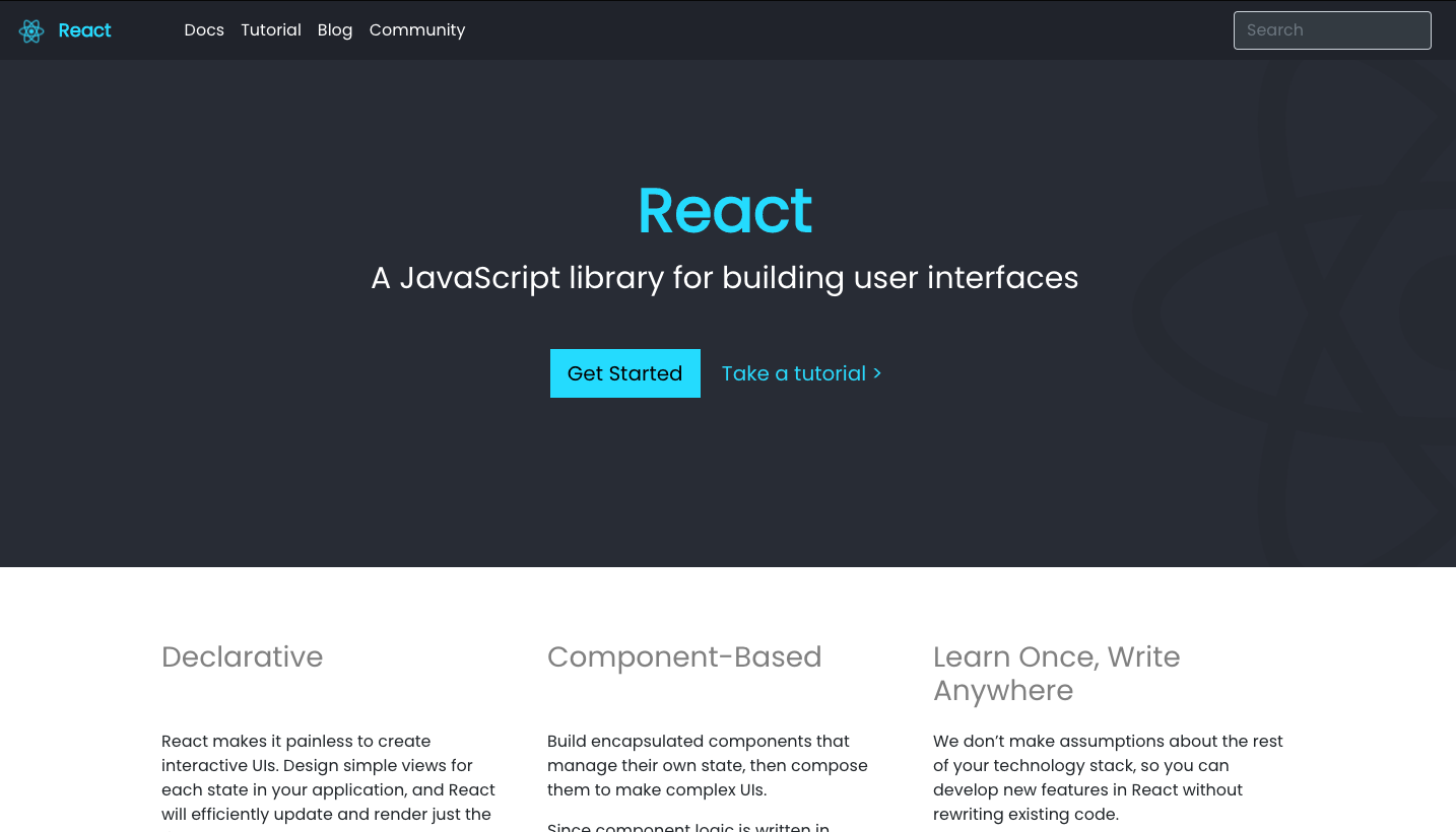 React JS Website clone using booststrap services