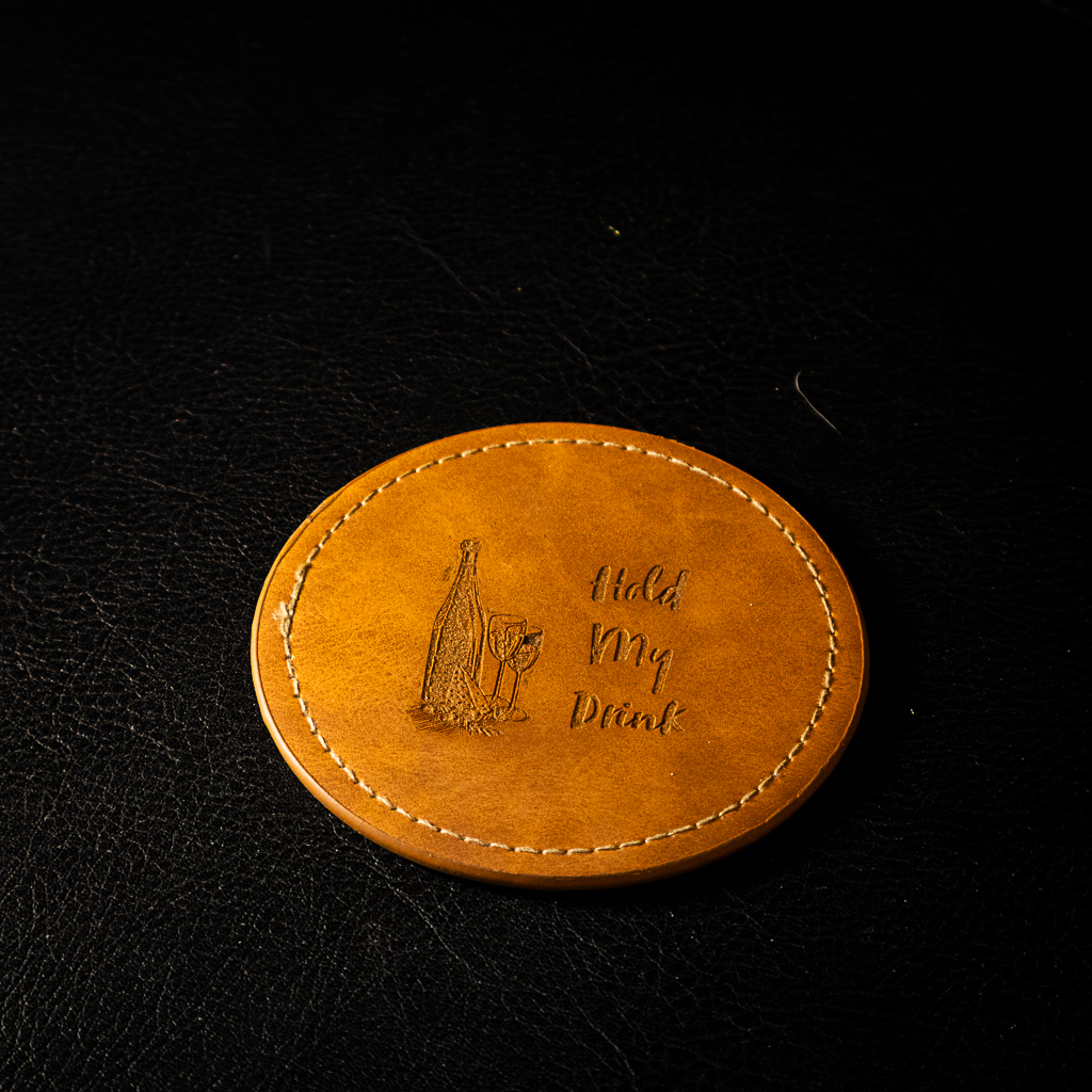 Wine O'Clock Leather Coasters