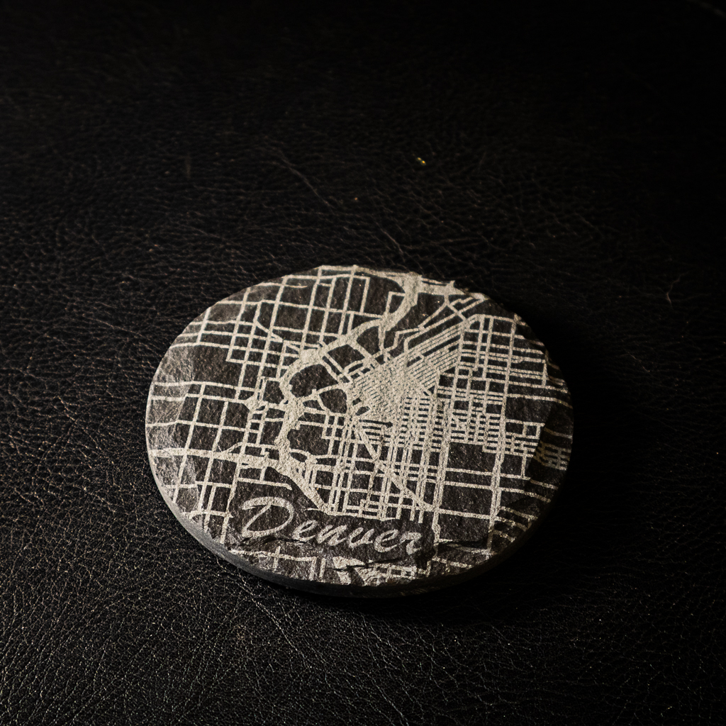 Mile High Map Slate Coasters
