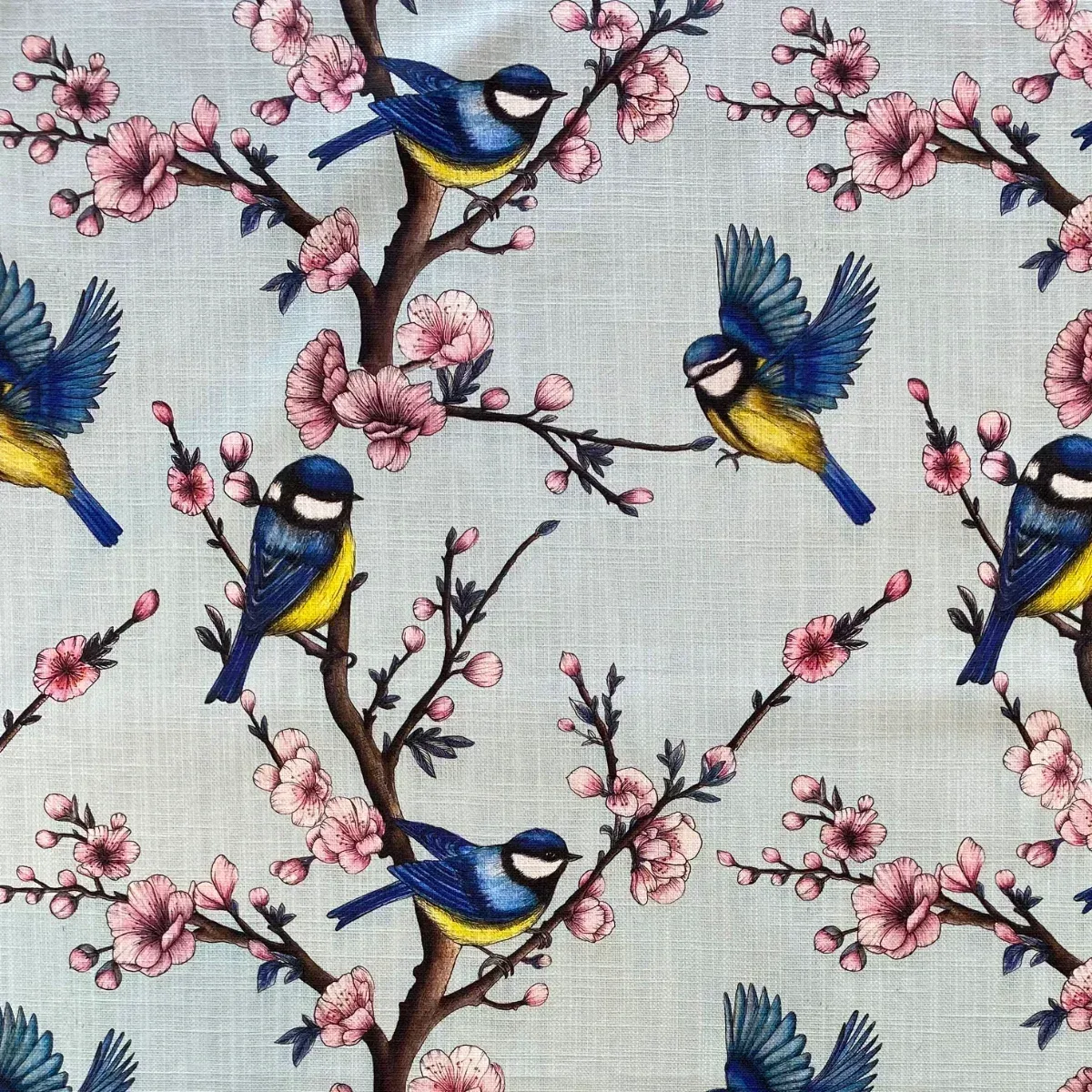 Blue Tits Fabric