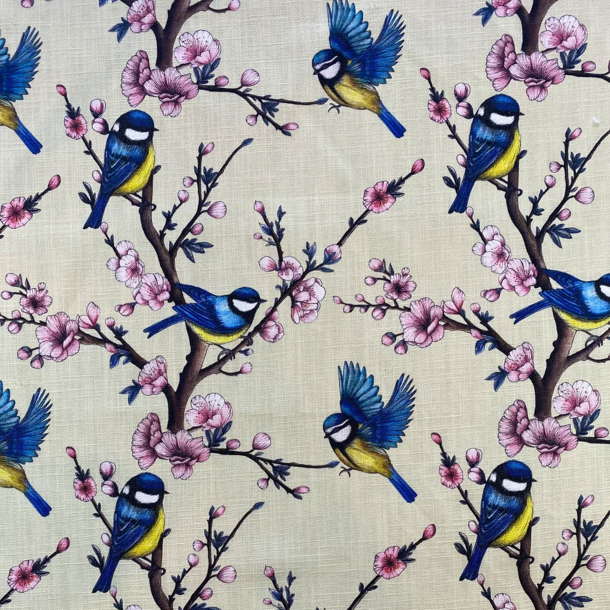 Blue Tits Fabric