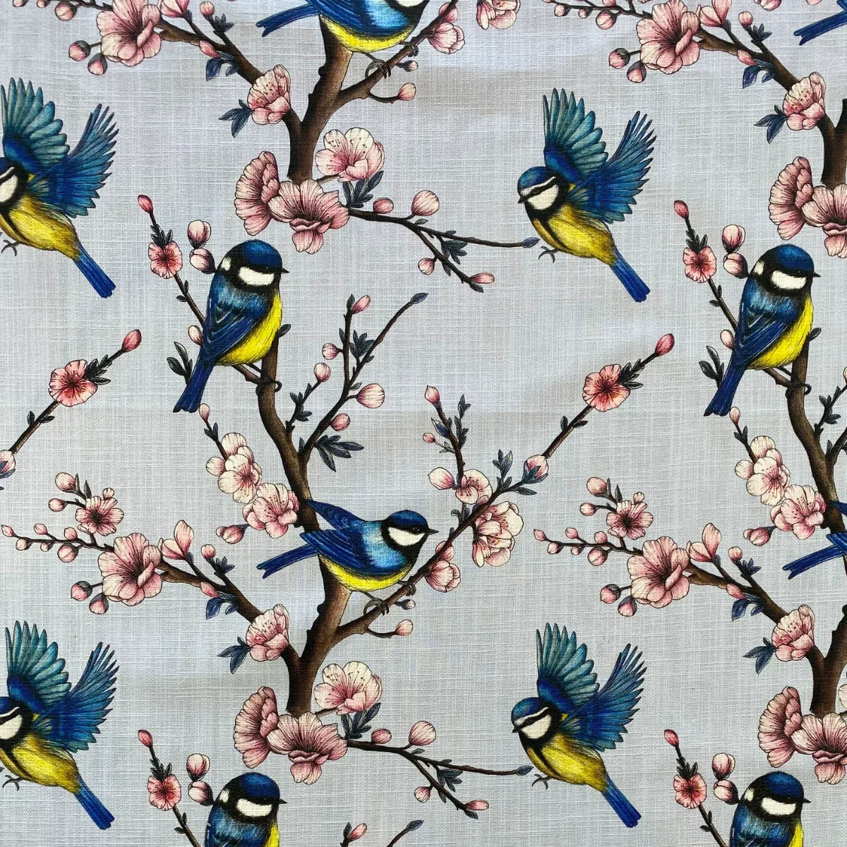 Blue Tits Fabric