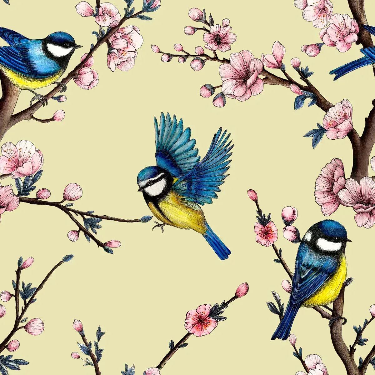 Blue Tits Wallpaper
