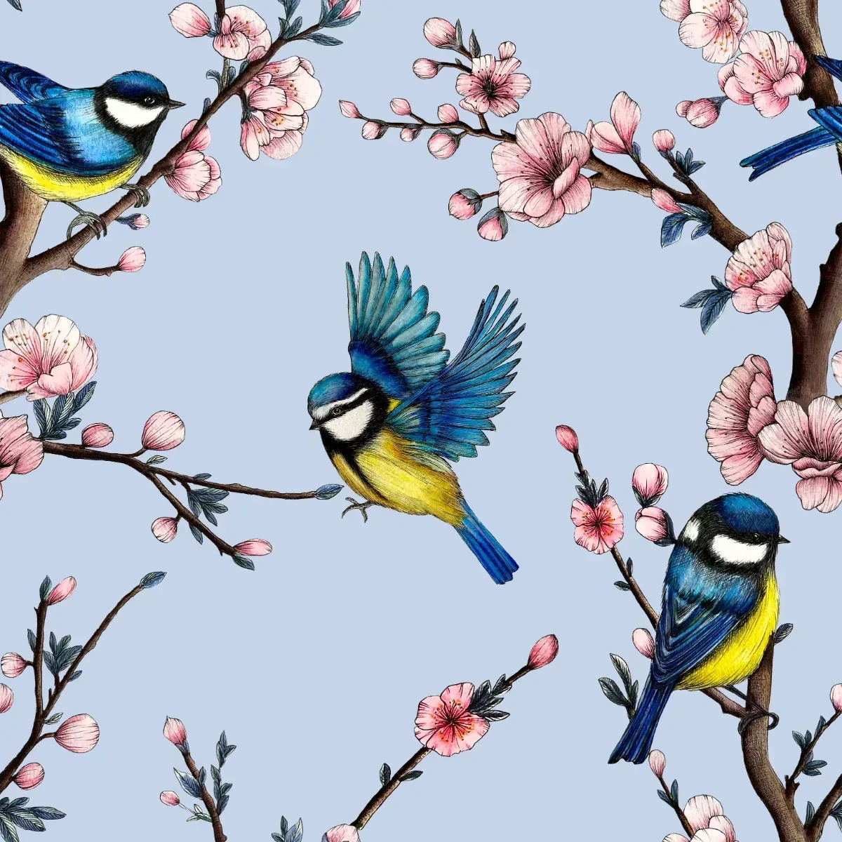 Blue Tits Wallpaper