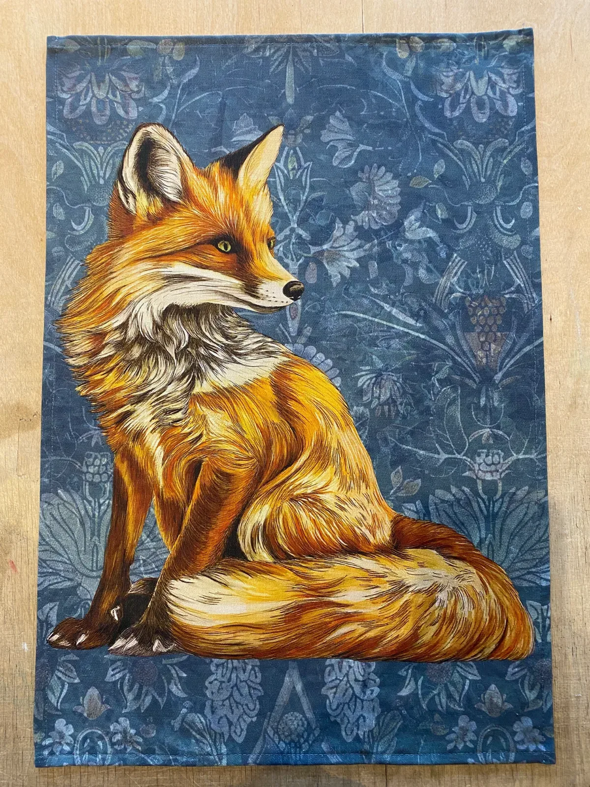 Foxy Tea Towel Blue