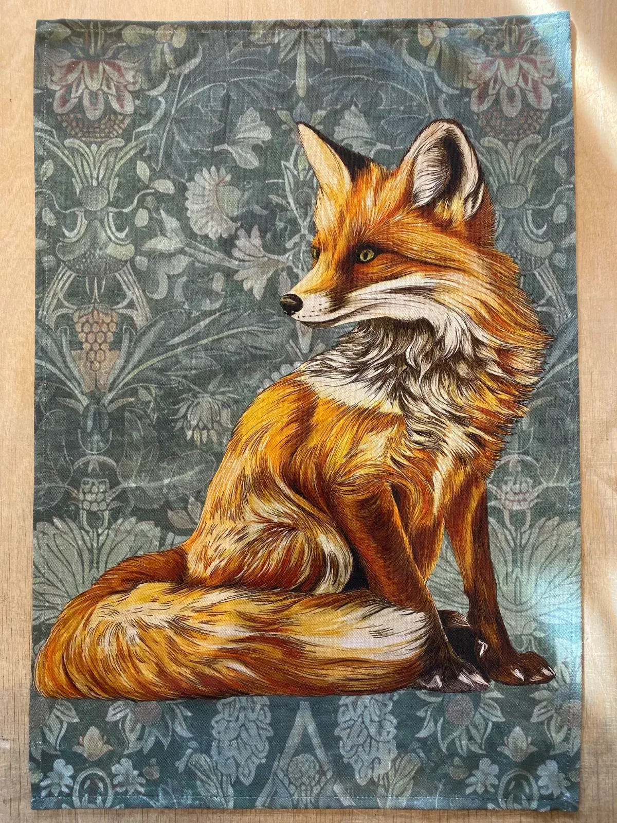Foxy Tea Towel Green