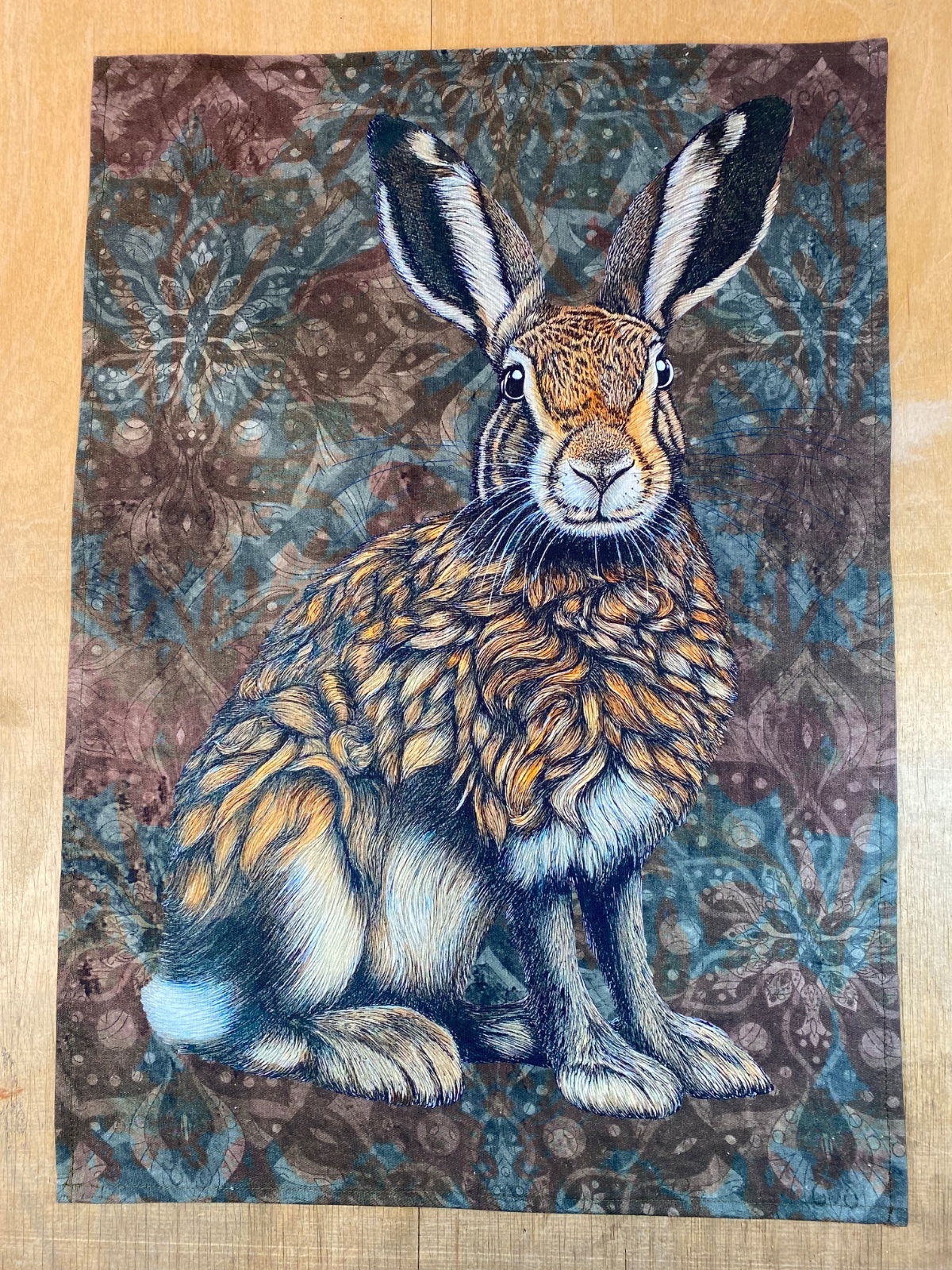 Hare on Multicoloured Background