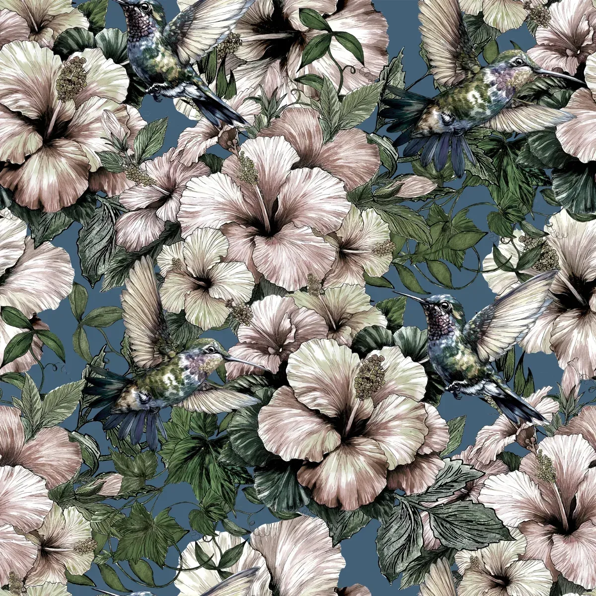 Hummingbird and Hibiscus Wallpaper