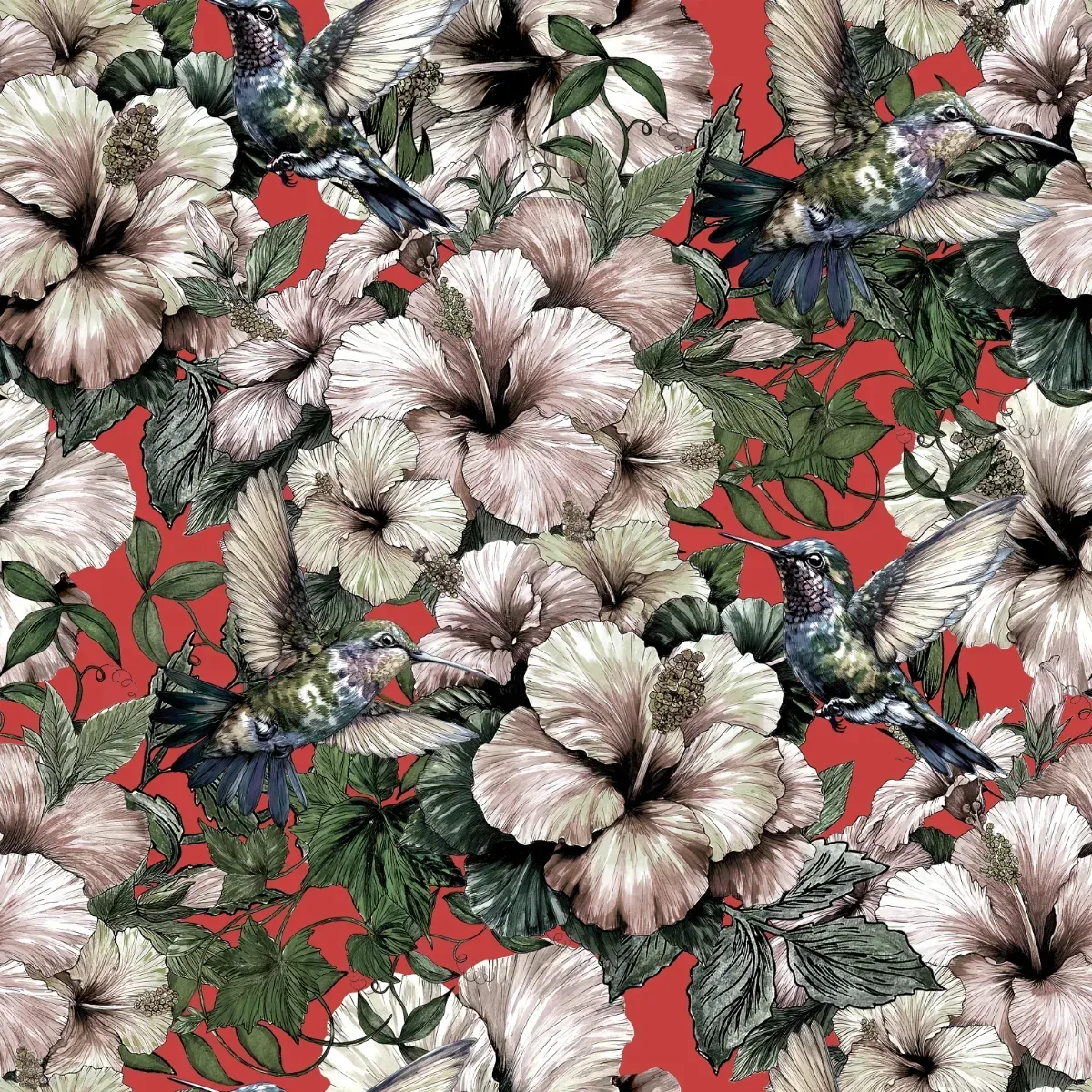 Hummingbird and Hibiscus Wallpaper
