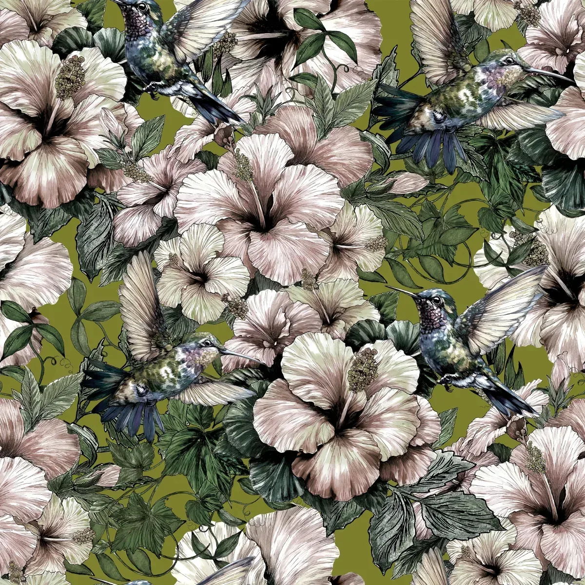 Hummingbird and Hibiscus Wallpaper