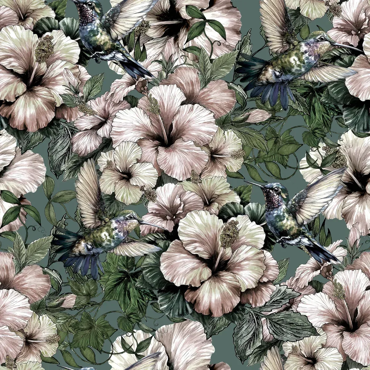 Hummingbird and Hibiscus Wallpaper