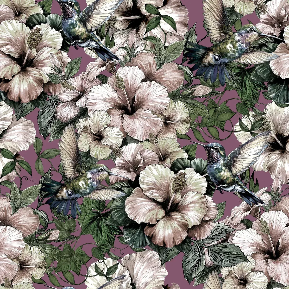 Hummingbird and Hibiscus Wallpaper