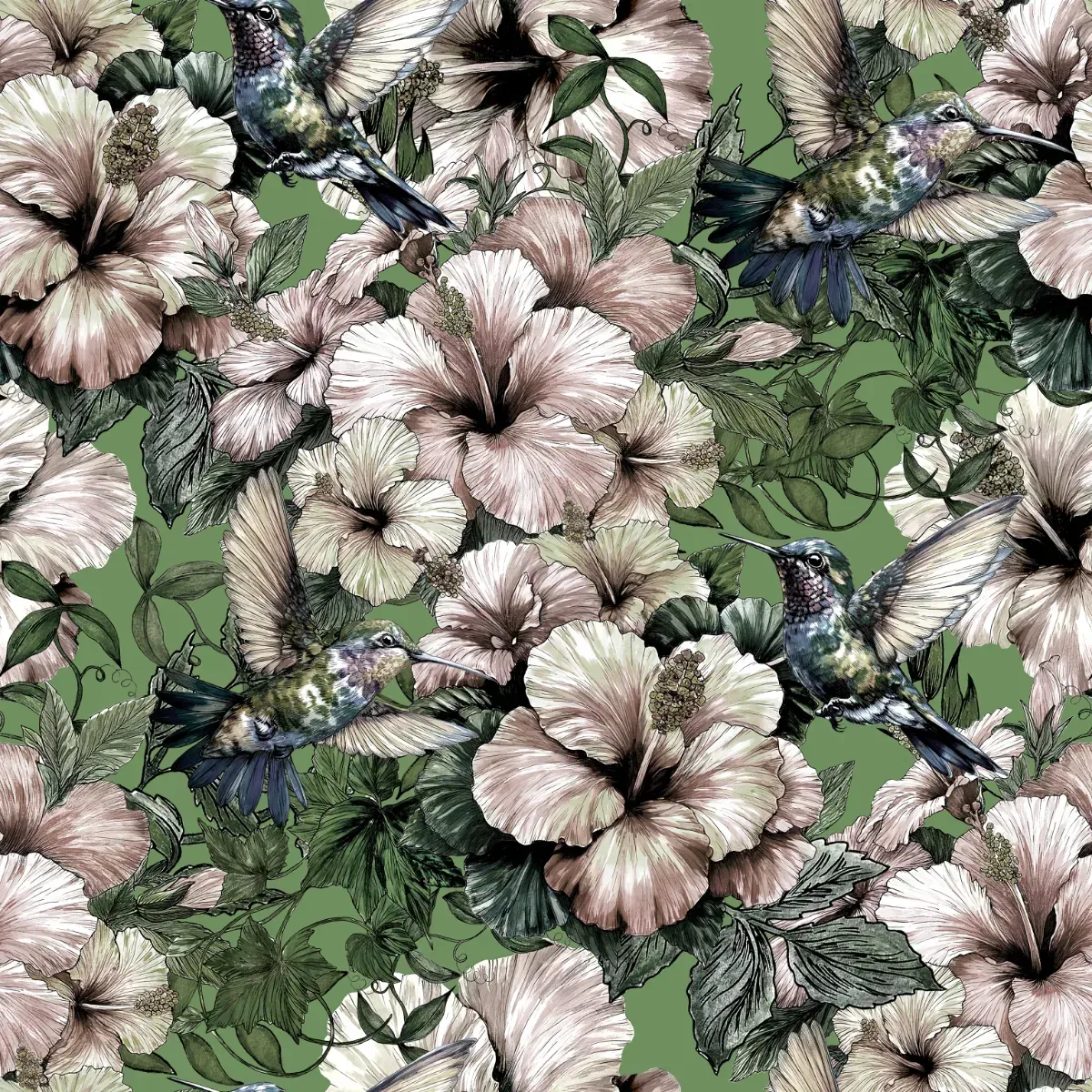 Hummingbird and Hibiscus Wallpaper