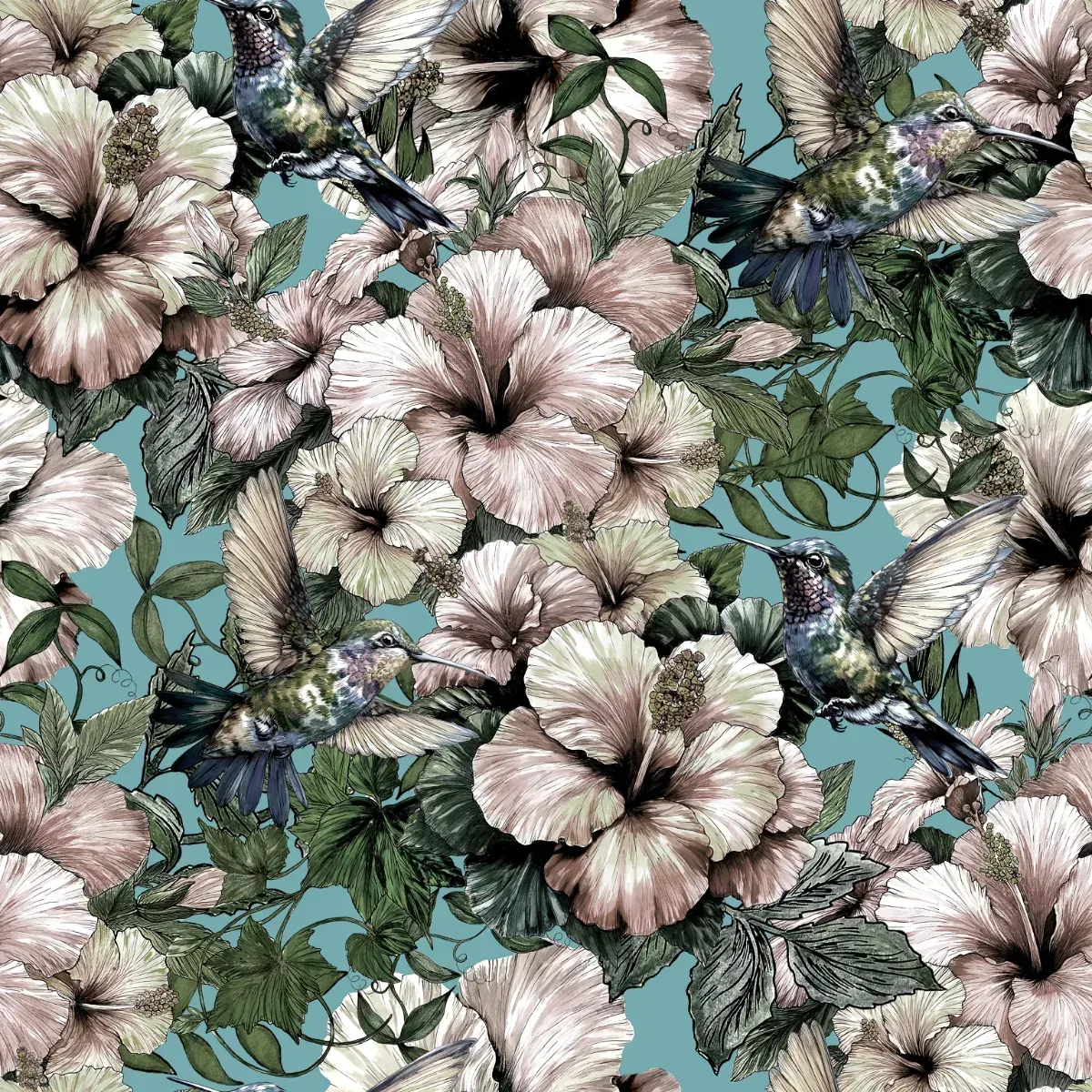 Hummingbird and Hibiscus Wallpaper