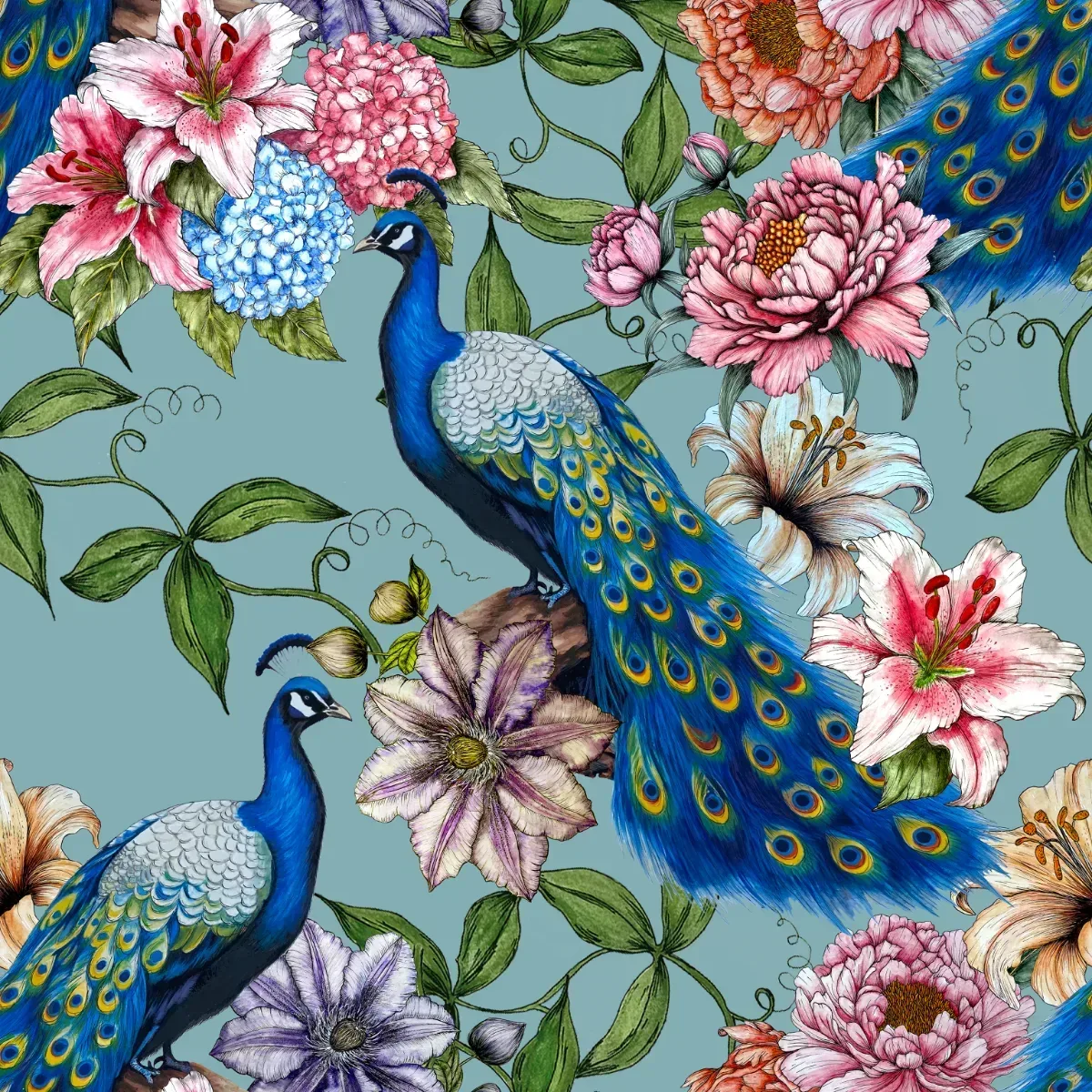 Peacock Passion Wallpaper