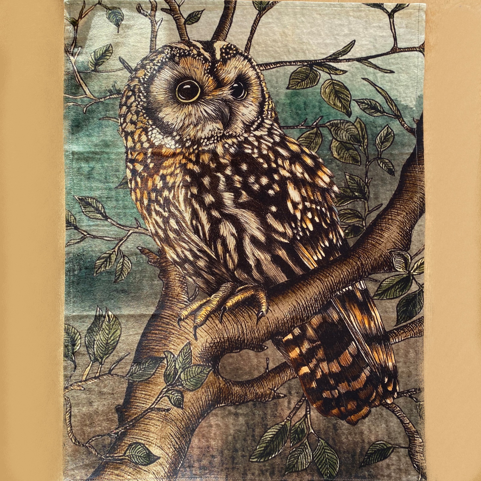 Wise Old Owl Tea Towel