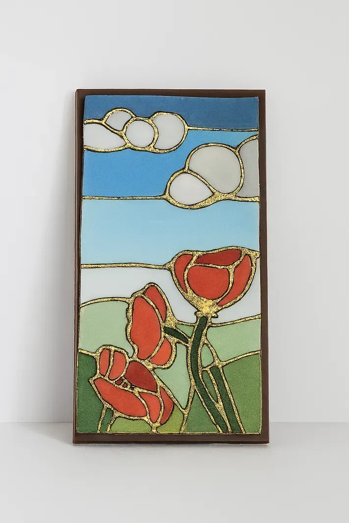 Coquelicots en lumière dorée