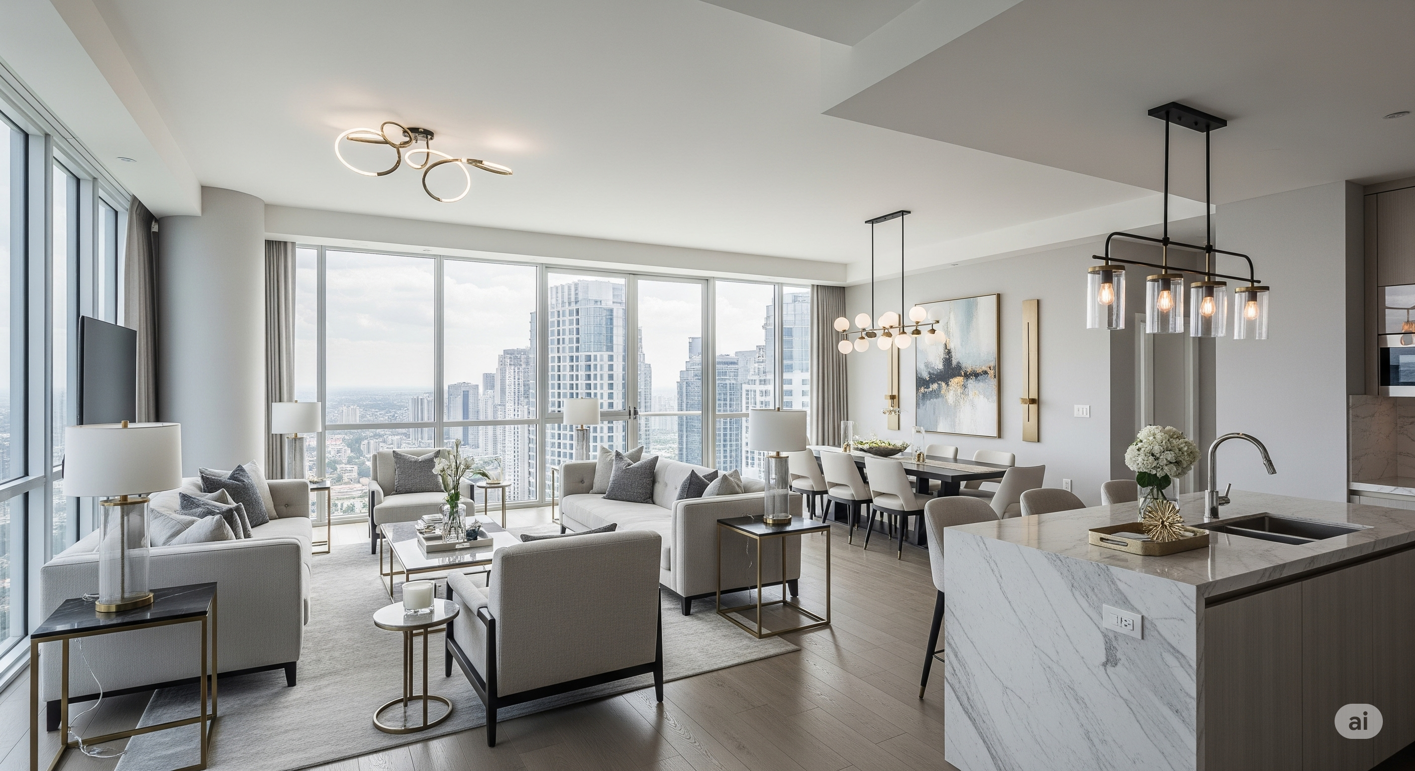 A bright and modern kitchen interior