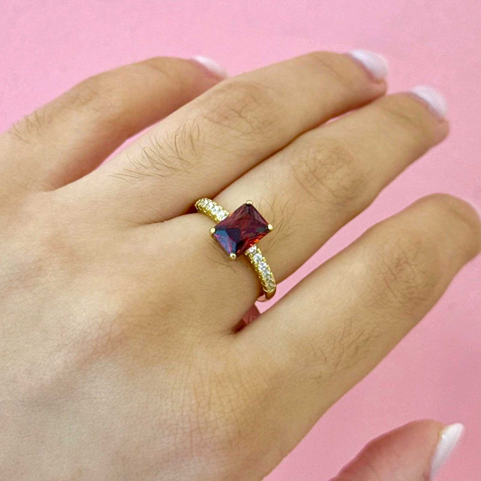 Anillo perla Roja - XP107 talla 6,7,8 
