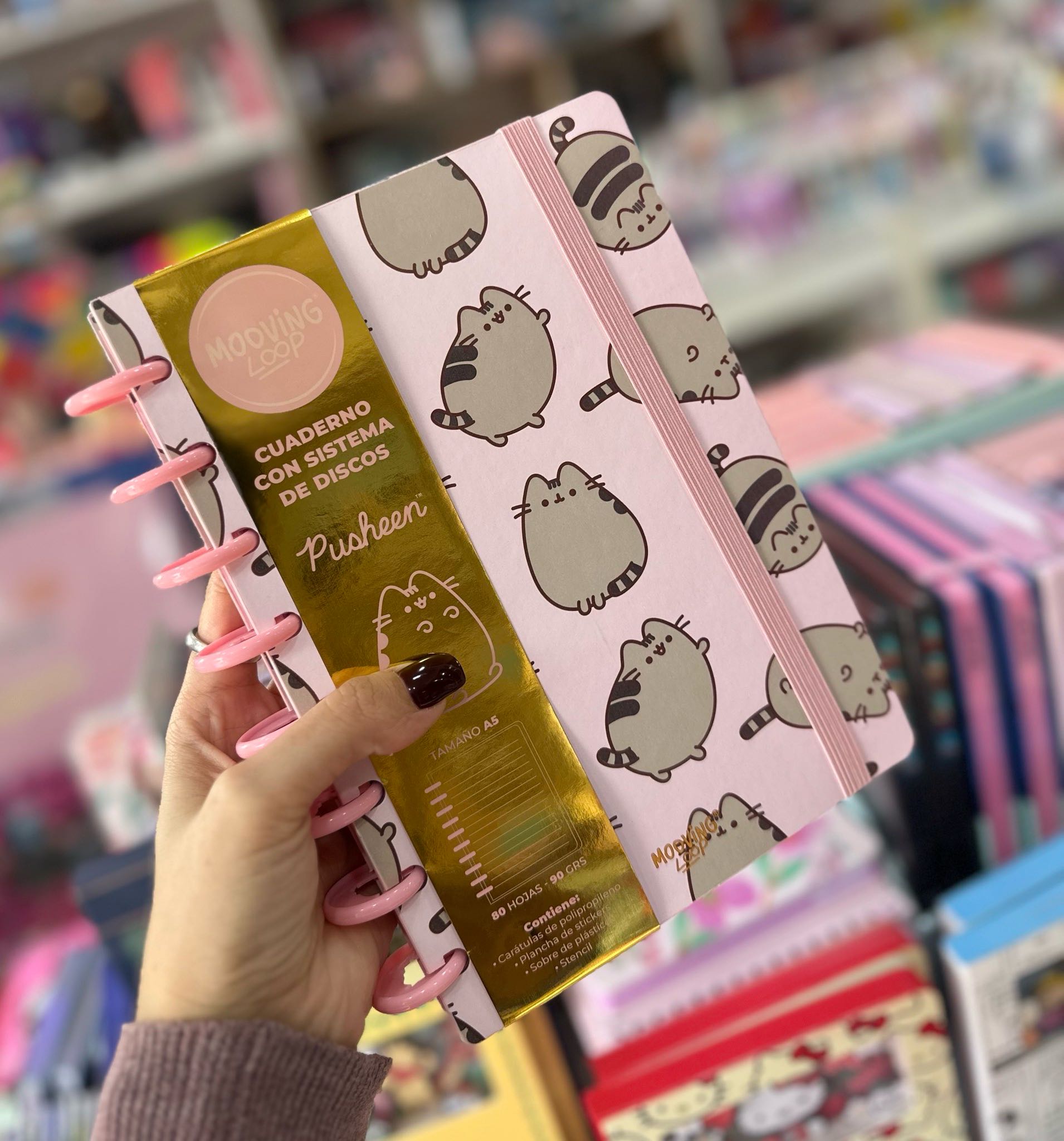 CUADERNO A DISCO A5 MOOVING PUSHEEN