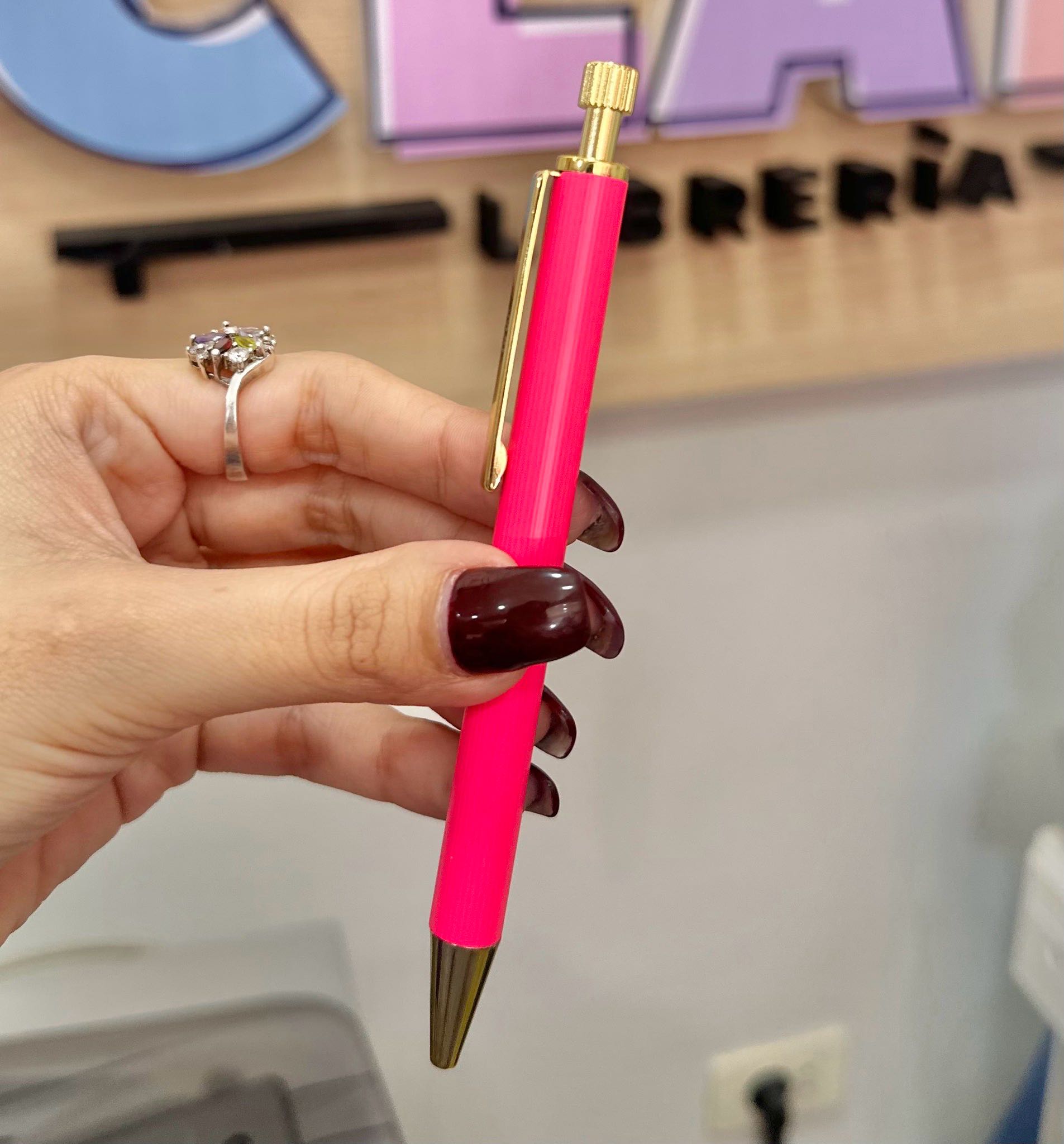 BOLIGRAFO METAL BRW RETRACTIL NEON TINTA NEGRA 
