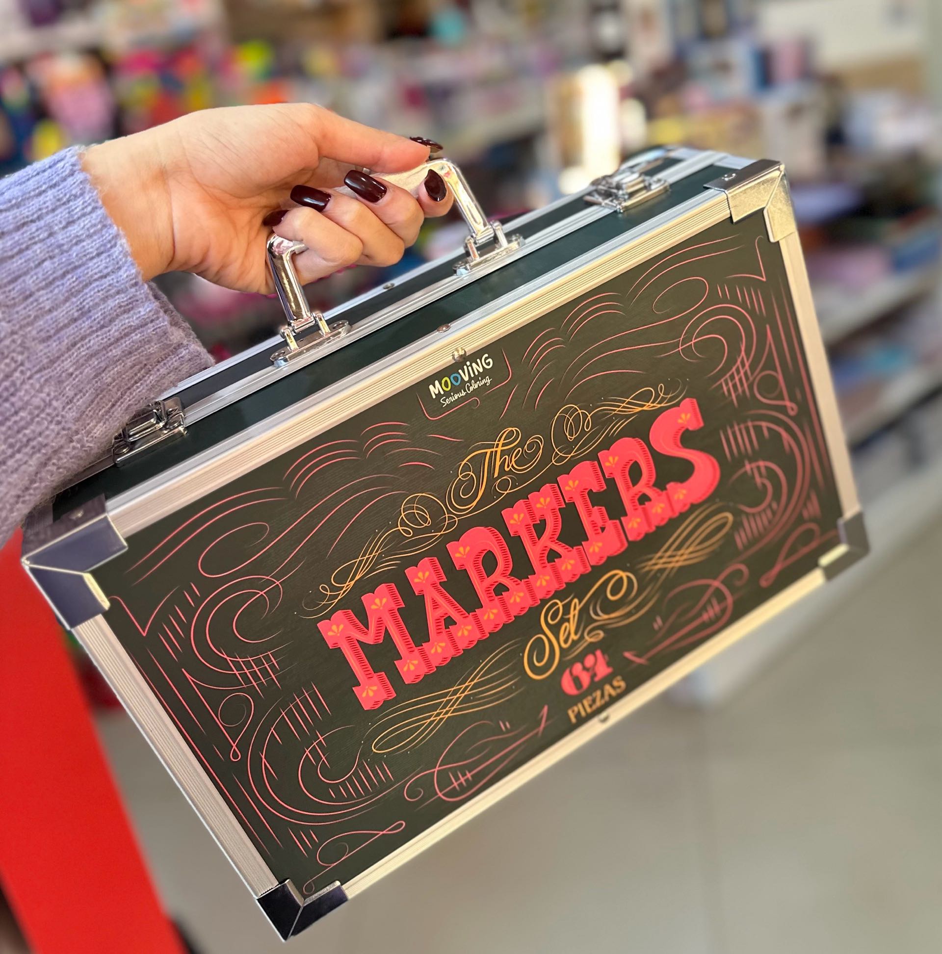 MARCADORES ARTÍSTICOS DOBLE PUNTA MOOVING VALIJA MALETIN