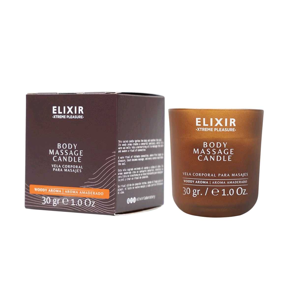 VELA PARA MASAJES PREMIUM AMADERADA By. ELIXIR 