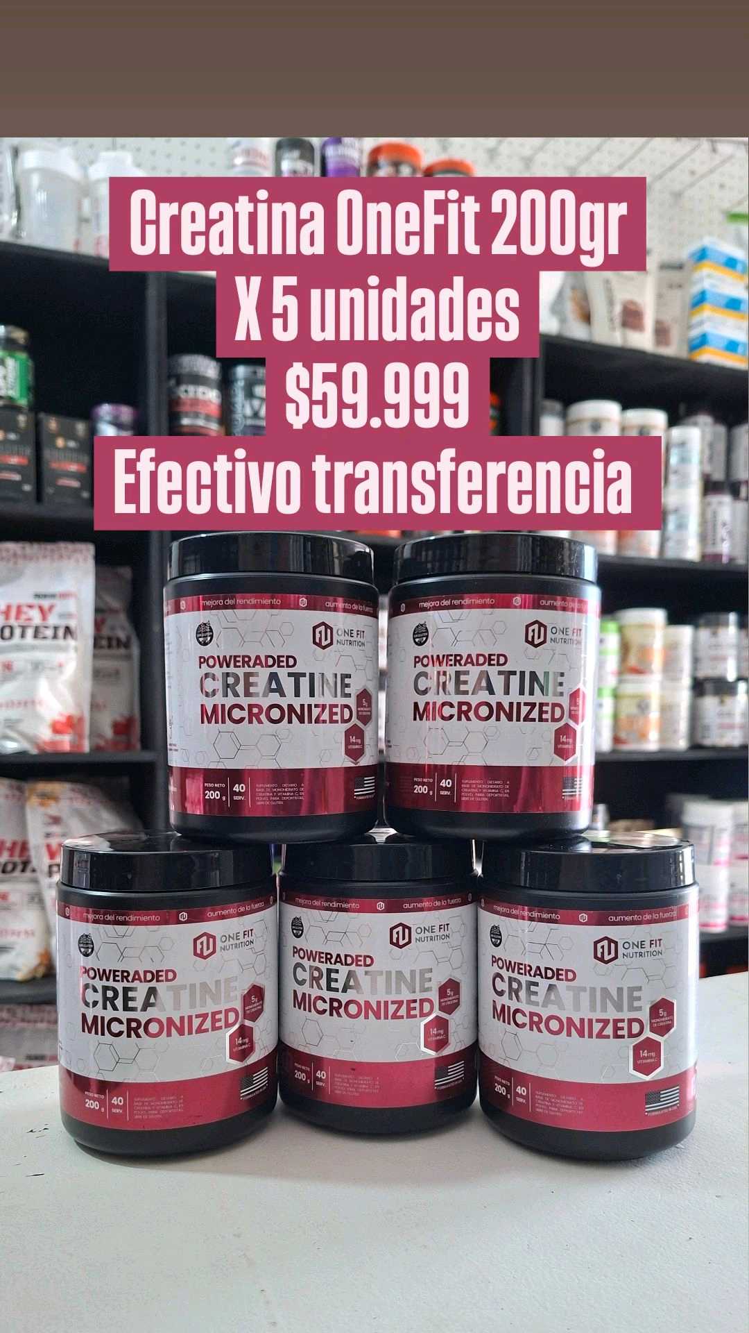 Creatina OneFit x5 unidades 200gr