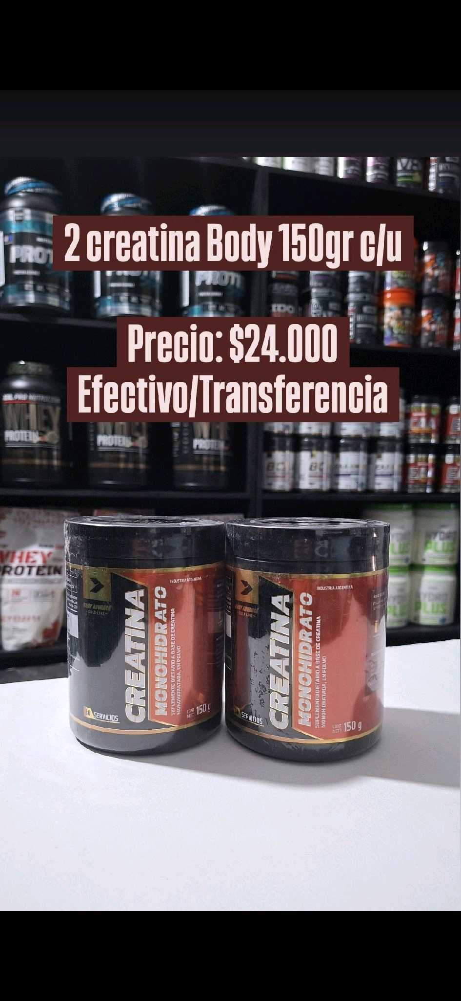 2 creatina MONOHIDRATO body 150gr