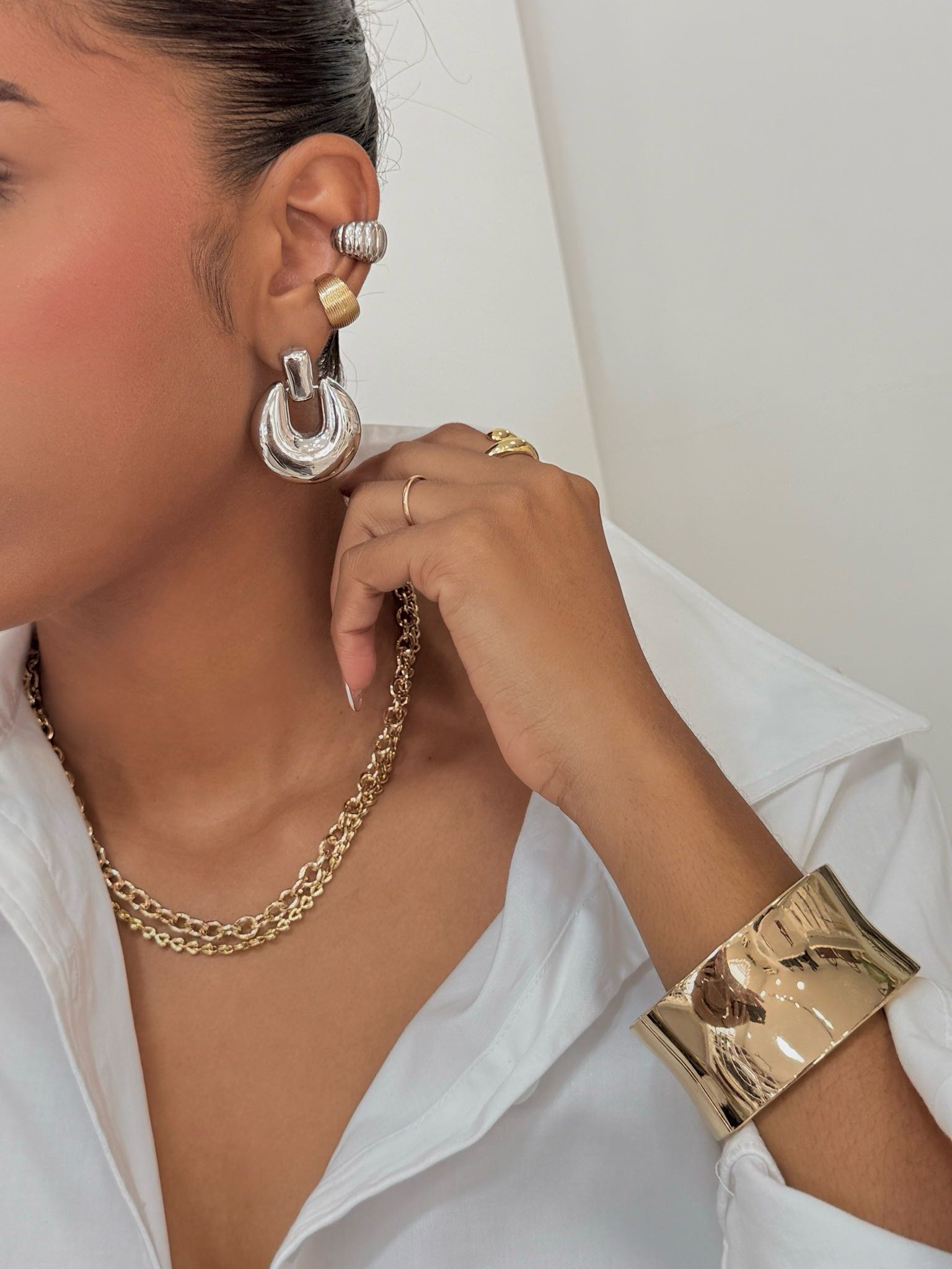 NORMA MAXI ARETES SILVER (F-1223)