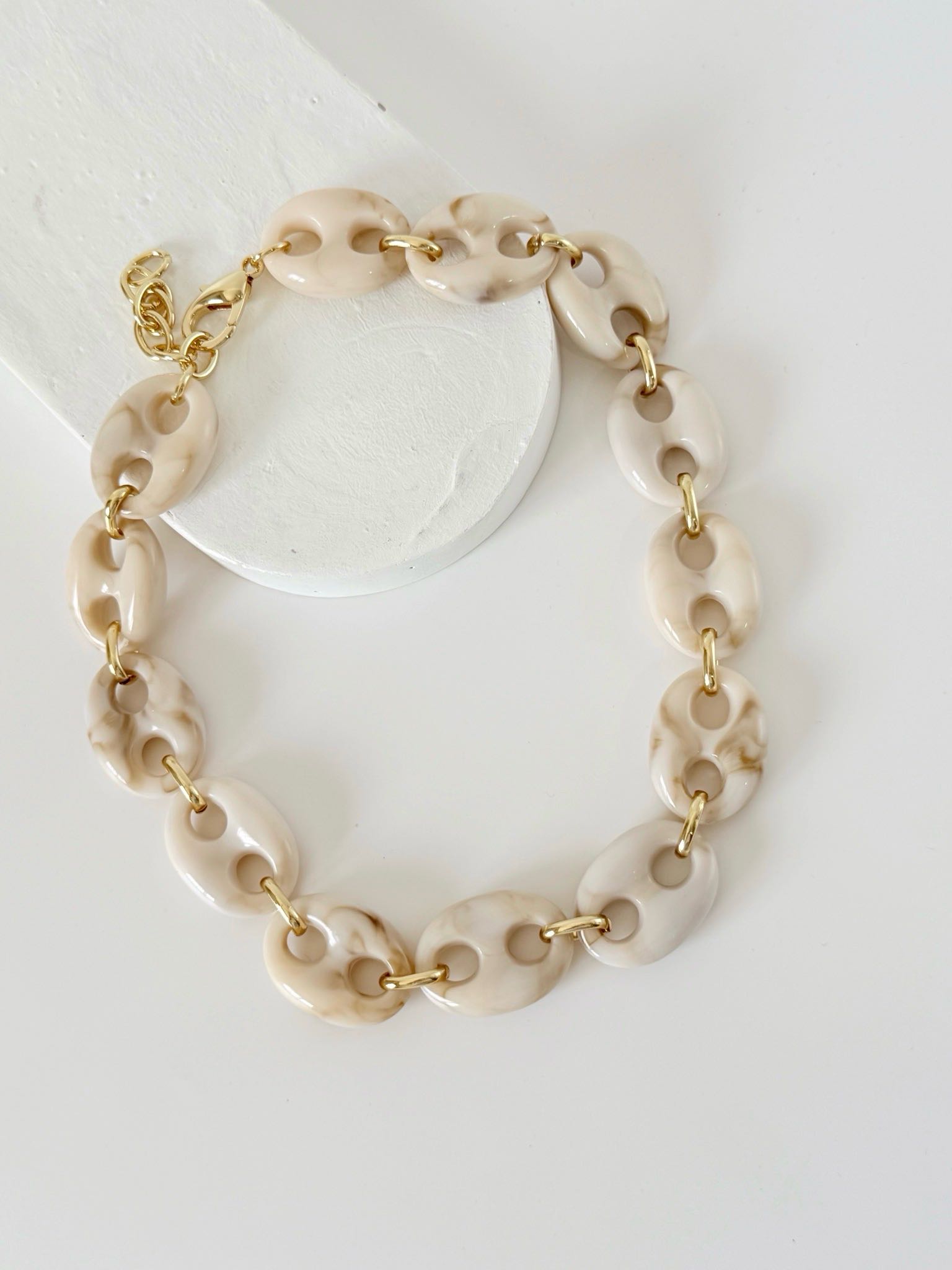 ARGENTO MAXI COLLAR BEIGE( F-1178)