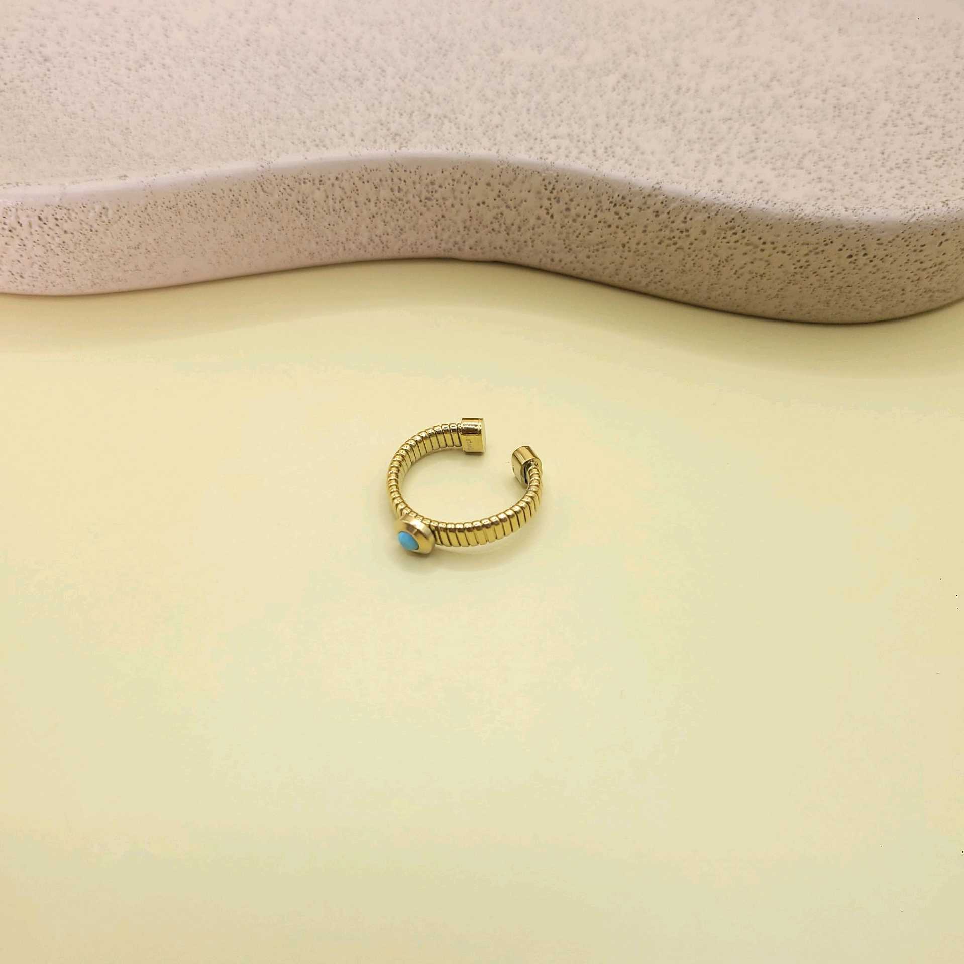 Anillo piedra azul / bronce 