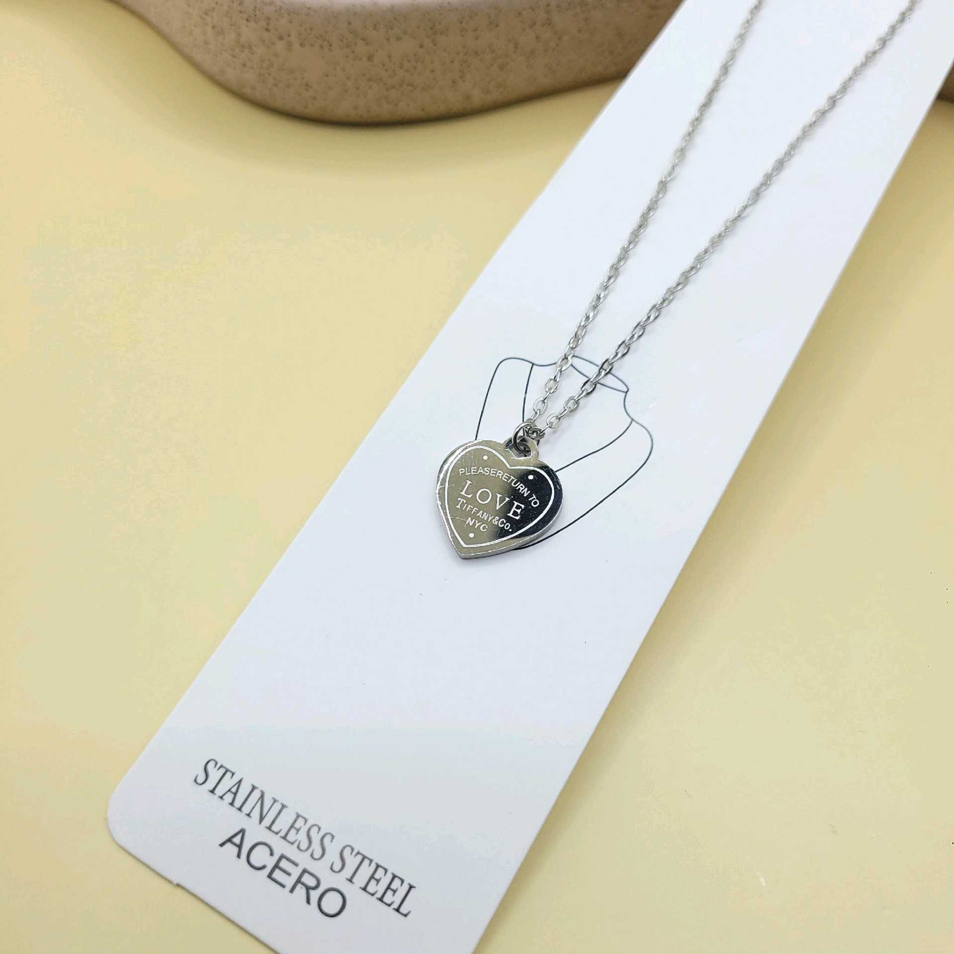 Cadena tono plata Tiffany / acero inoxidable 