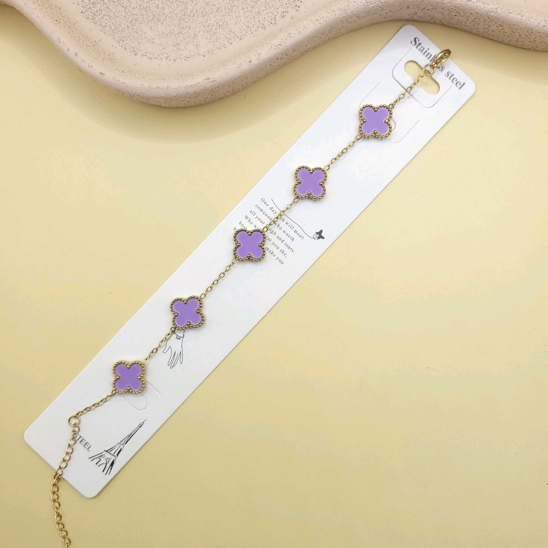 Pulsera Van Cleef lila / acero inoxidable 