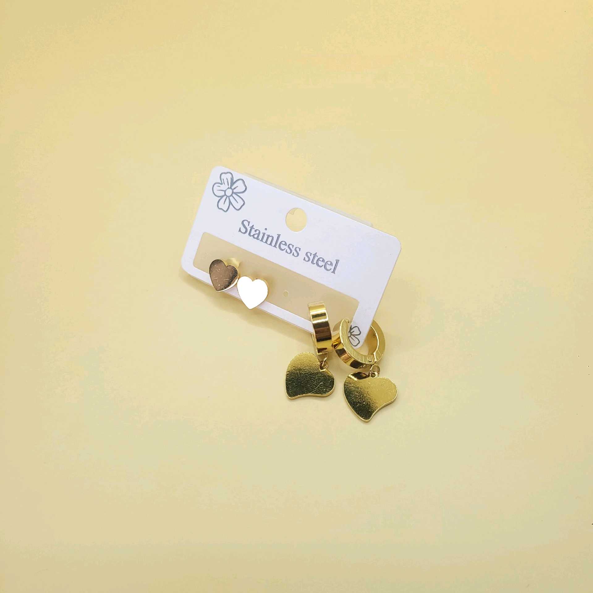 Set Corazones/ acero inoxidable 