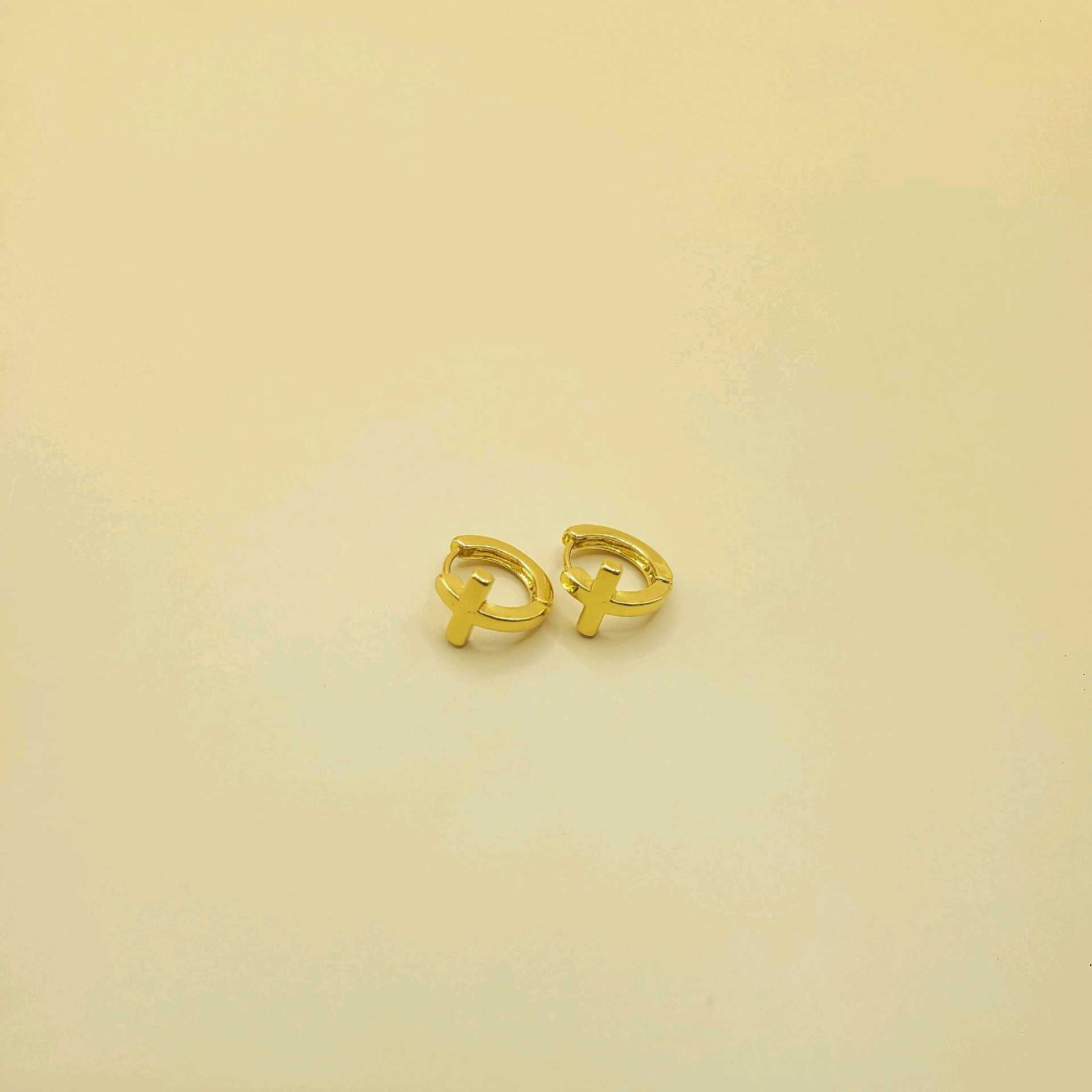 Hoops 1.4cm cruces / bronce 