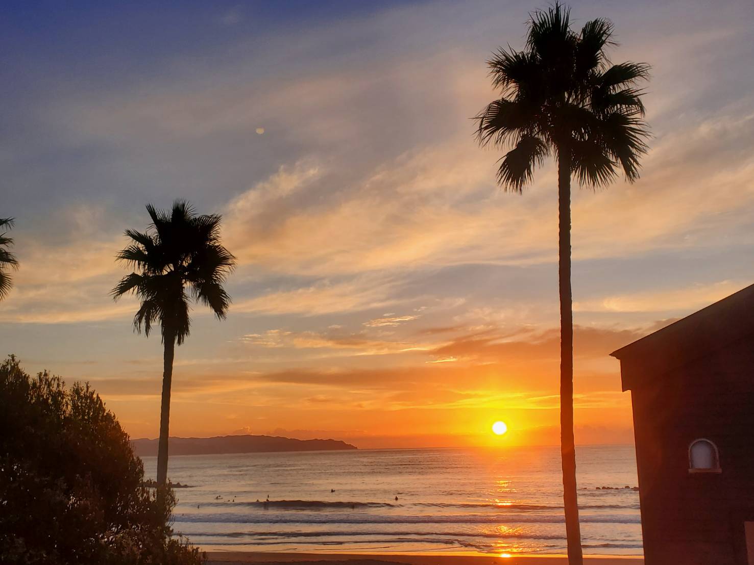 ベッドから日の出が望めます