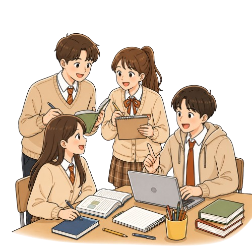 즐거운 학생 표정