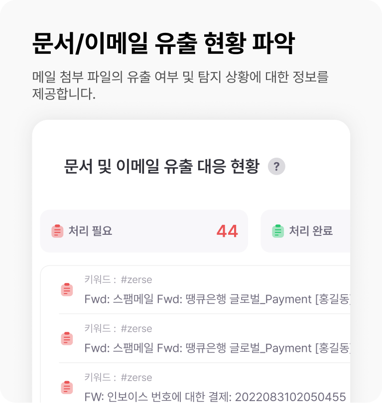 문서/이메일 유출 현황