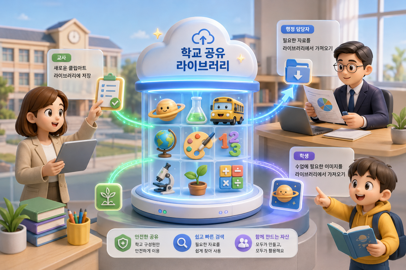 조직 라이브러리 공유 예시 이미지